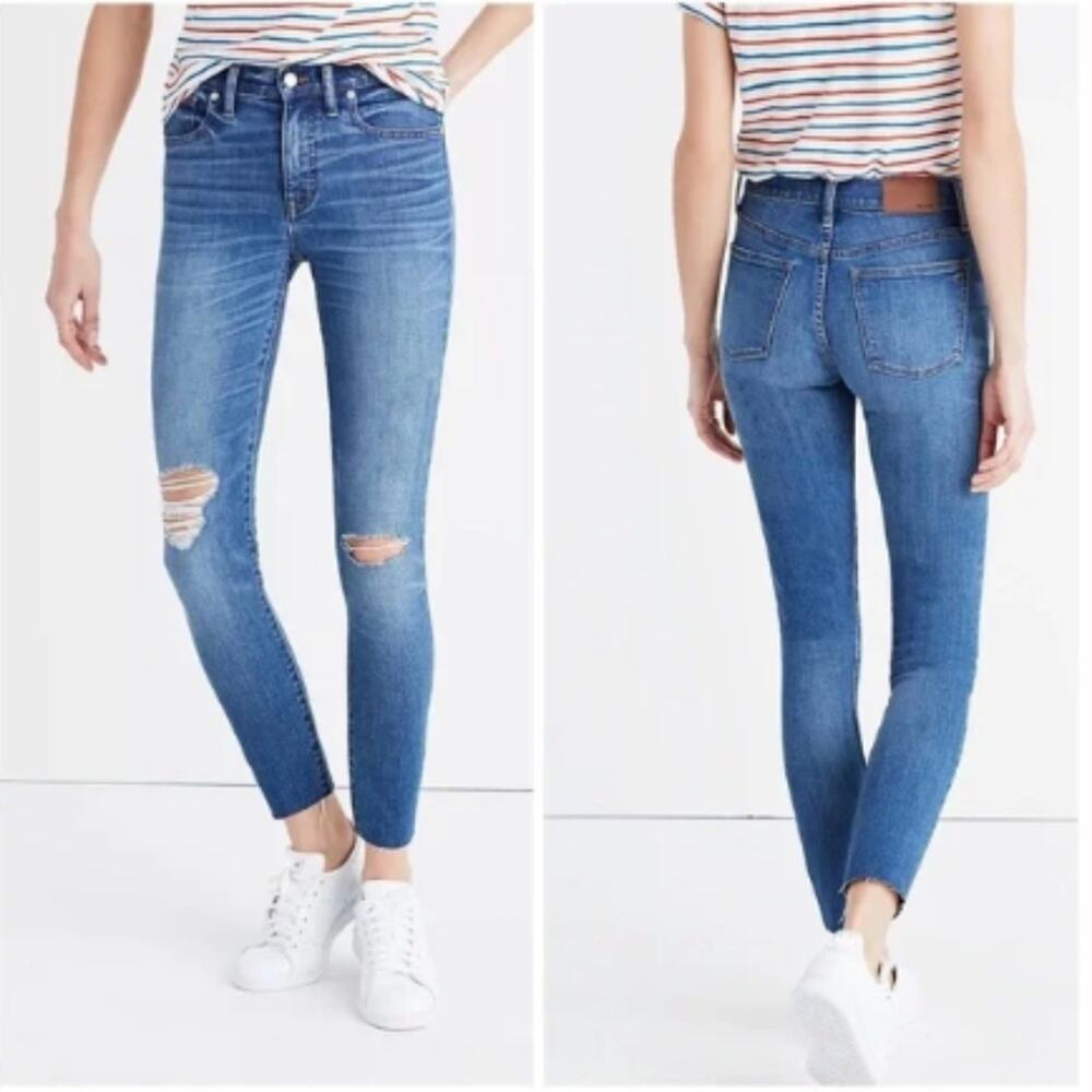 MADEWELL 9" High-Rise Skinny Crop Jeans in Bruce Wash